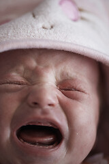 Image showing newborn baby crying and screaming