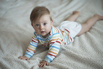 Image showing cute little newborn baby smilling