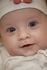 Image showing portrait of happy newborn little baby smilling