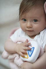 Image showing cute little newborn baby smilling