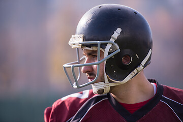 Image showing portrait of A young American football player