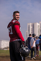 Image showing portrait of A young American football player