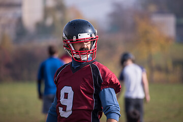 Image showing portrait of A young American football player