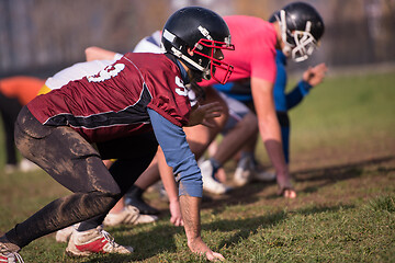 Image showing american football team in action