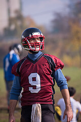 Image showing portrait of A young American football player