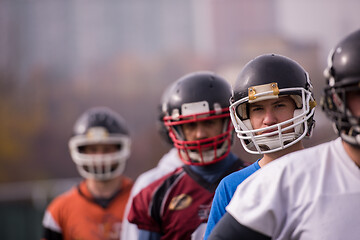 Image showing portrait of young american football team