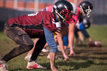 Image showing american football team in action