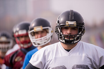 Image showing portrait of young american football team