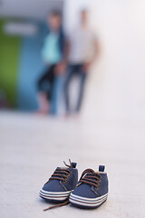 Image showing pair of blue baby shoes