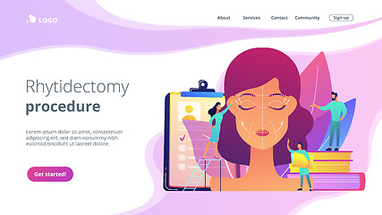 Image showing Face lifting concept landing page.