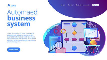 Image showing Business process automation (BPA) concept landing page.