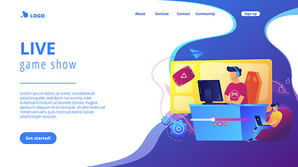 Image showing E-sport game streaming concept landing page.