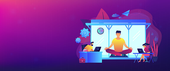 Image showing Office meditation booth concept banner header.