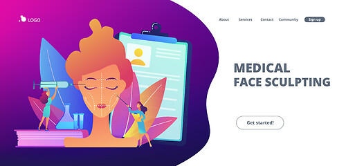 Image showing Facial contouring concept landing page.