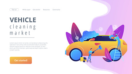 Image showing Car wash service concept landing page.