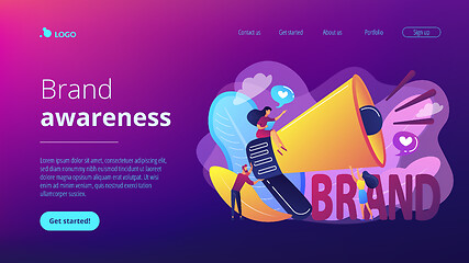 Image showing Brand awareness concept landing page.