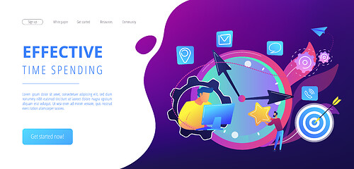 Image showing Time management concept landing page.