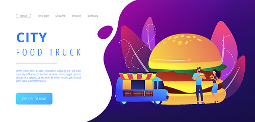 Image showing Street food concept landing page.