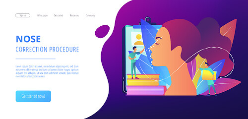 Image showing Rhinoplasty concept landing page.