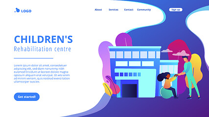 Image showing Children rehabilitation center concept landing page.