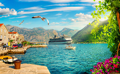 Image showing Ship In the bay of Kotor