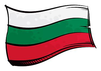 Image showing Painted Bulgaria flag waving in wind