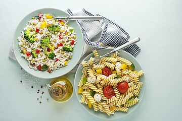 Image showing Pasta salad rice