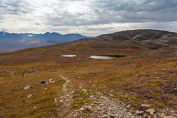 Image showing Landscape view from Mount Njulla. Northern Sweden