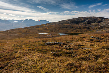 Image showing Landscape view from Mount Njulla. Northern Sweden