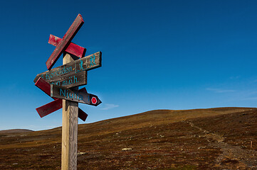 Image showing Path to Mount Njulla. Northern Sweden