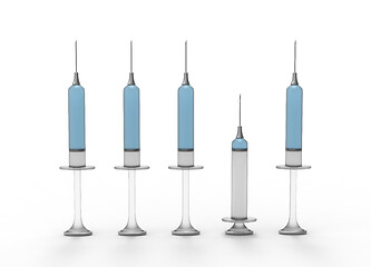 Image showing 3D rendering of syringes with metal parts