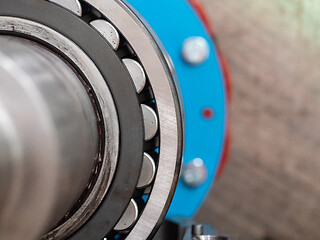 Image showing Detail of stainless steel roller bearing