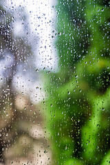 Image showing Water drops on window