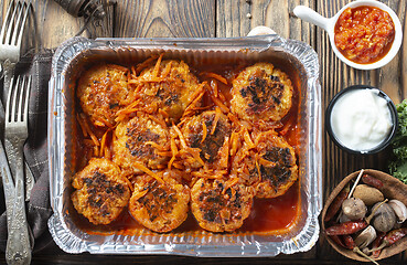 Image showing meatballs with sauce