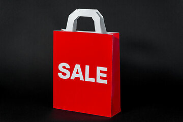 Image showing red shopping bag with sale word