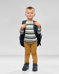 Image showing portrait of smiling boy with school backpack