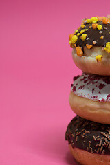 Image showing Macro shot of stack of donuts