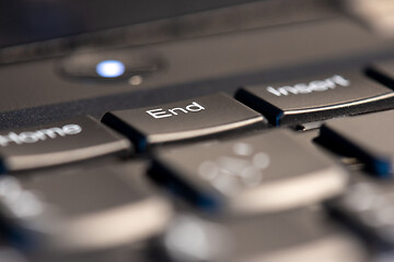 Image showing Macro shot of black keyboard focus on end key