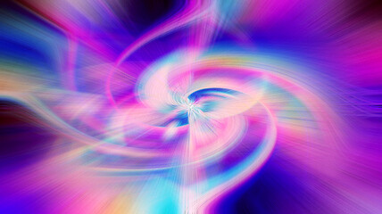 Image showing Background of neon rainbow swirling flower texture