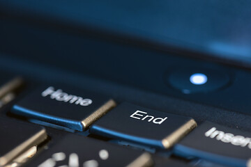 Image showing Macro shot of black keyboard focus on end key