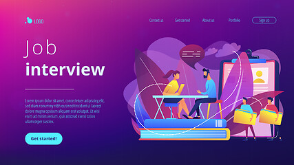 Image showing Job interview concept landing page.