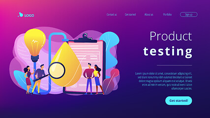 Image showing Product testing concept landing page.