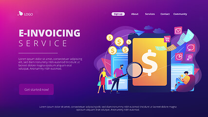 Image showing E-invoicing concept landing page.