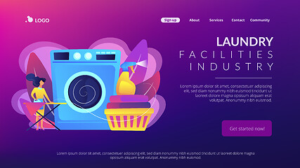 Image showing Dry cleaning and laundering concept landing page.