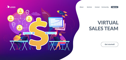 Image showing Virtual sales concept landing page.