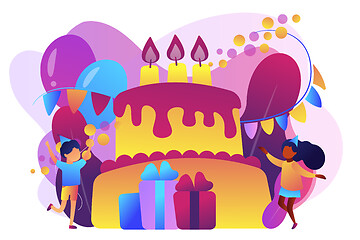 Image showing Kids birthday concept vector illustration.