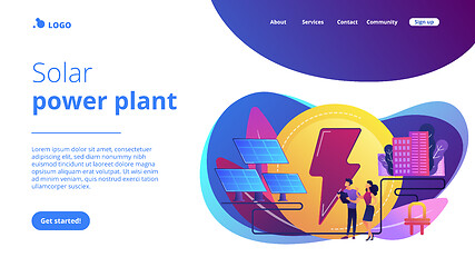 Image showing Solar energy concept landing page.