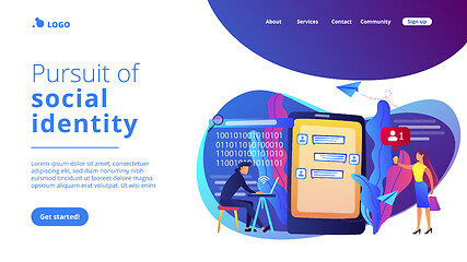 Image showing Cyberstalking concept landing page.