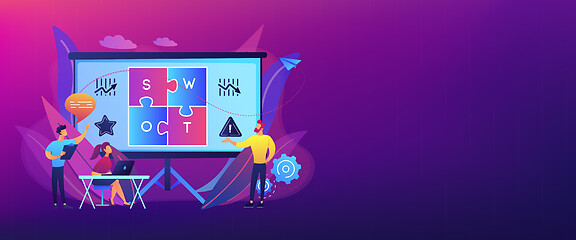 Image showing SWOT analysis concept banner header.