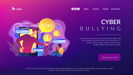 Image showing Cyberbullying concept landing page.